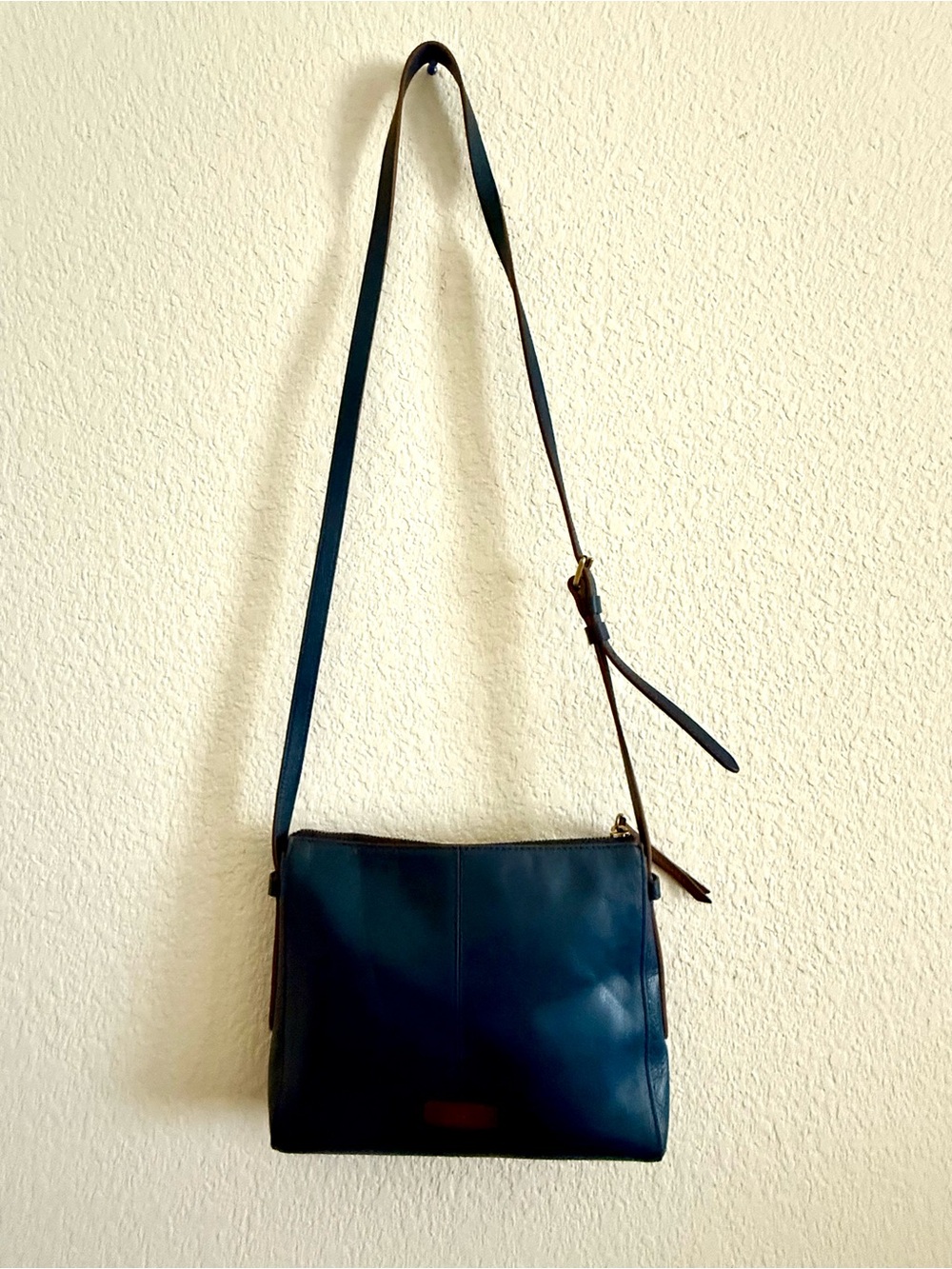 Fossil Teal Leather Crossbody Bag